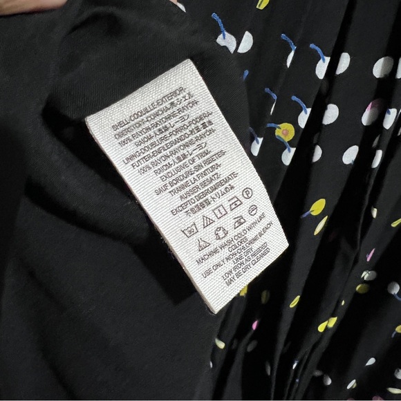 $128 FREE PEOPLE BLACK PRINTED LONG SLEEVE CORYN MINI DRESS Sz 4  :W07: - Picture 8 of 14